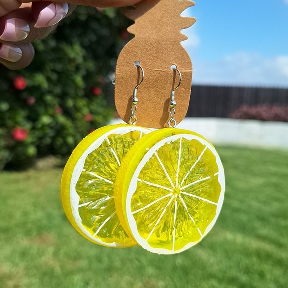 Jewelry - Lemon earring Handmade, summer color
